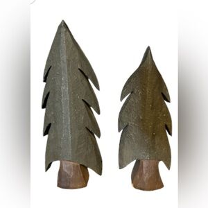 Wood pine trees carved